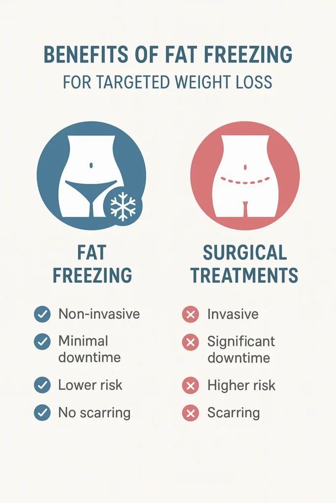graphic showing the benefits of fat freezing Shepherd's Bush