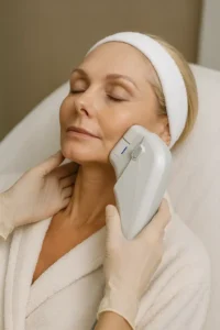 Woman receiving HIFU non surgical facelift treatment Shepherd's Bush