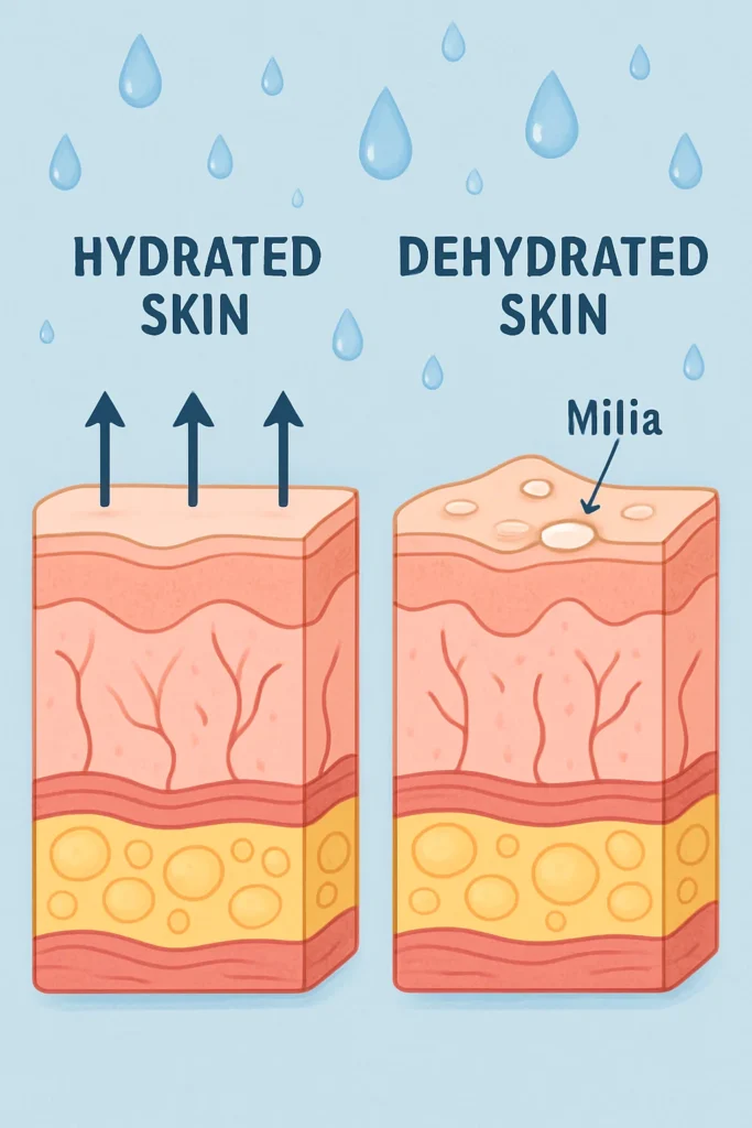 The importance of hydration and milia production Shepherd's Bush